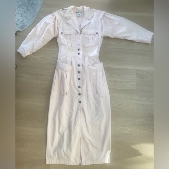 VINTAGE 80’s utility dress Size S/M new-like condition 100% thick cotton - Picture 11 of 16